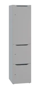 DOMINOU 431 úložná skříň 3-boxová, 1817x450x400 mm, korpus bílý, dvířka šedá